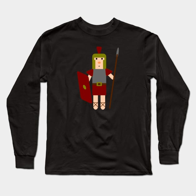 Cute Roman Soldier Legionnaire Warrior Series Long Sleeve T-Shirt by POD Creations